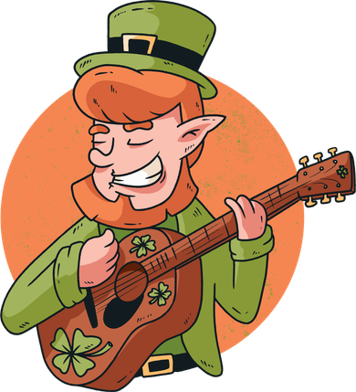 Leprechaun Guitarist Santa Hat
