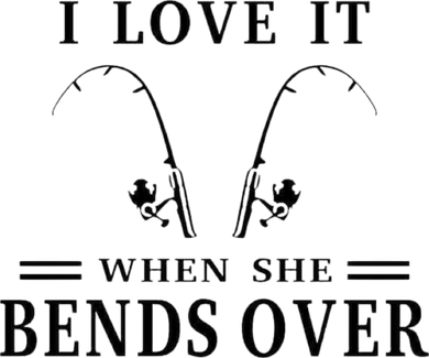 I Love It When She Bends Over Funny Fishing Kids Hoodie