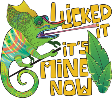 I Licked It, It's Mine Now Colourful Chameleon Toddler Hoodie