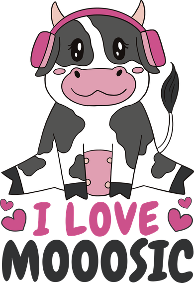 I Love Music Cow Women's Hoodie