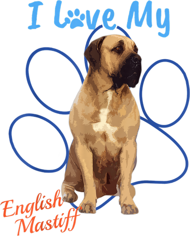 I Love My English Mastiff Best Dog Lover Paw Funny Gift! Kids T-Shirt