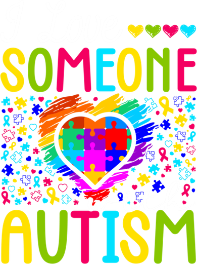 I Love Someone With Autism Rainbow Heart Puzzle Piece Gift Ornament