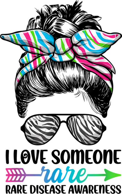 I Love Someone Rare Zebra Messy Bun Rare Disease Awareness Women's Tank Top