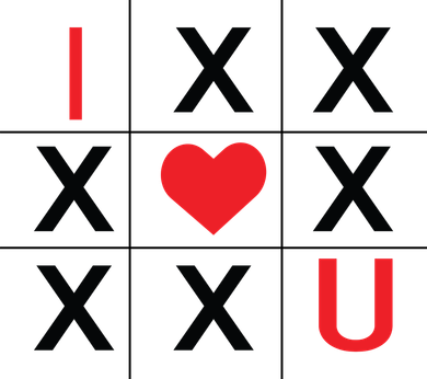 I Love You Tic Tac Toe Cute Valentines Day Button