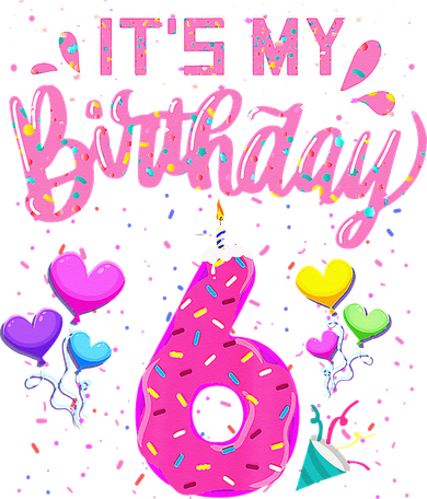 Its My 6th Birthday Doughnut Happy 6 Years Old Girl Kids The Baniff Cuffed Pom Beanie