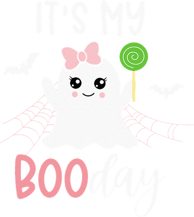 Its My Boo Day Cute Halloween Birthday Ghost Pink Bow Girls Women's Sweatshirt