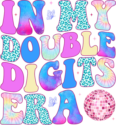In My Double Digits Era 10 Year Old 10th Birthday Disco Button
