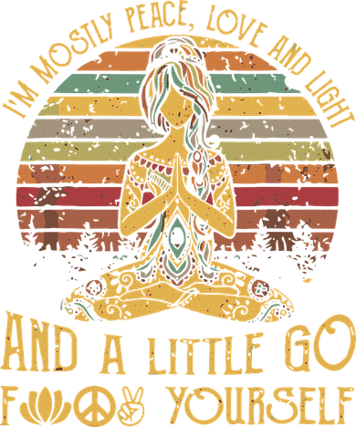 IM Mostly Peace Love And Light & Little Go F Yourself Doggie Tank
