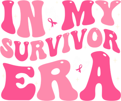 In My Survivor Era Groovy Retro Pink Breast Cancer Awareness Meaningful Gift Button