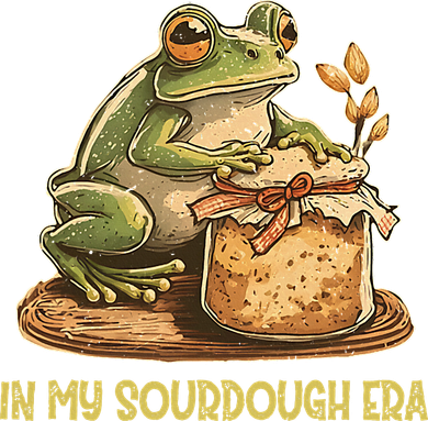 In My Sourdough Era Funny Frog Baking Bread Coaster