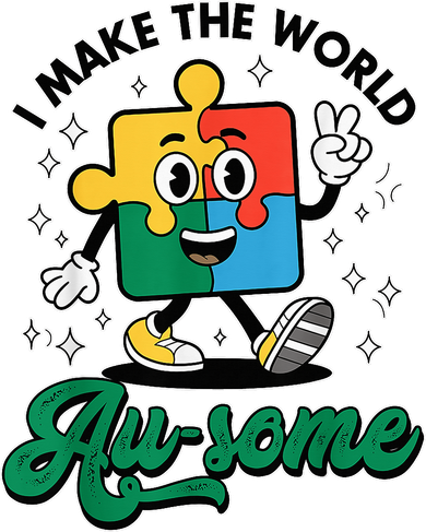 I Make The World Au-Some Autism Puzzle Boy Support Doggie Tank