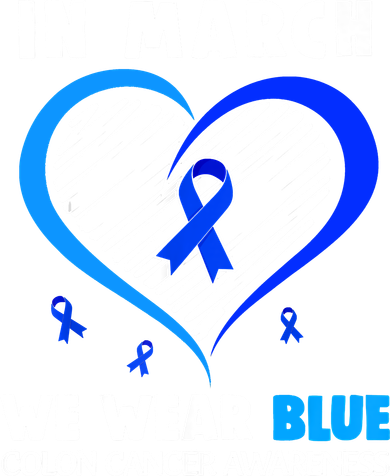In March We Wear Blue For Colon Cancer Awareness Blue Heart Women's Dry Zone Grid Polo