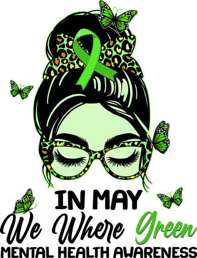 In May We Where Green Mental Health Awareness Kids Hoodie