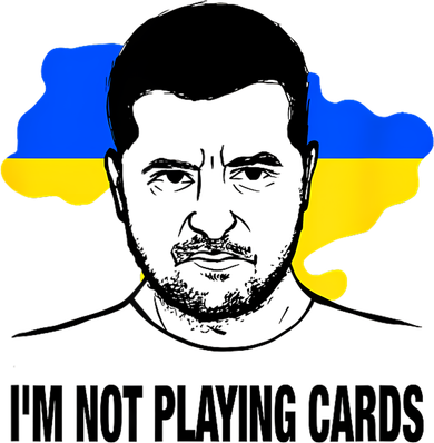 I;M Not Playing Cards Zelensky Ukrainian Flag Coaster
