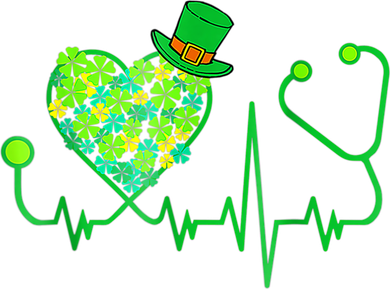 Irish Nurse Stethoscope Heartbeat Shamrock St Patricks Day Toddler Long Sleeve