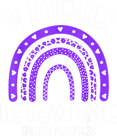 In November We Wear Purple Rainbow Epilepsy Awareness Month Button