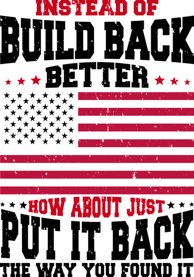 Instead Of Build Back Better How About Just Put It Back USA Kids T-Shirt