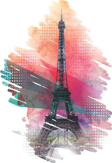 Illustration Of Eiffel Tower In Paris Women's T-Shirt