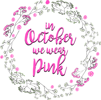 In October We Wear Pink Breast Cancer Button