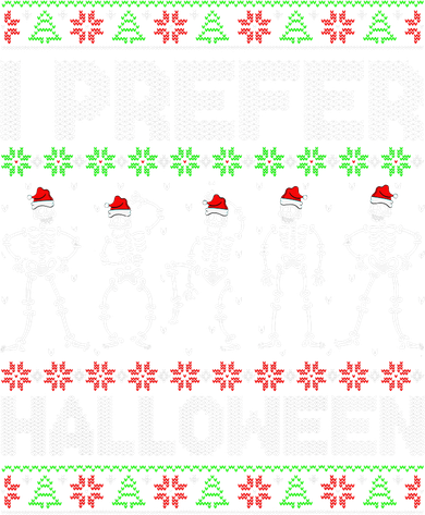I Prefer Halloween Christmas Funny Ugly Xmas Sweater Holiday Coaster