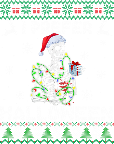 I Prefer Halloween Christmas Funny Skeleton Xmas Gift Doggie Tank