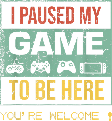 I Paused My Game To Be Here Gamer Gaming Retro Vintage Gift Kids Long Sleeve Shirt