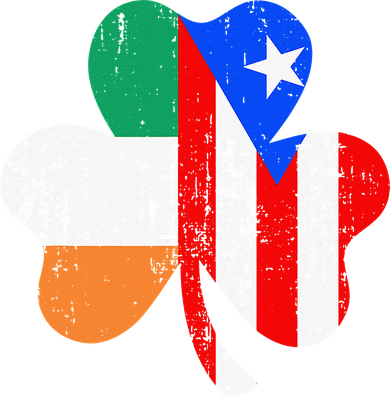 ireland puerto rico flag for rican Shamrock Doddie Hoodie