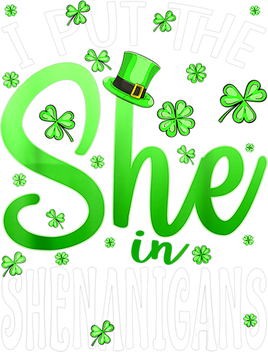I Put The She In The Shenanigans Shamrock St Patricks Day Women's Long Sleeve Shirt