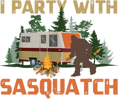 I Party With Sasquatch Bigfoot Camping Funny Gift Vintage Funny Camper Gift Women's Tank Top