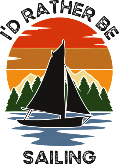 ID Rather Be Sailing Vintage Sunset Boating Coaster