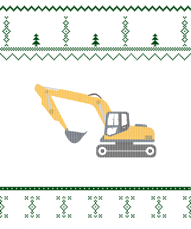 I Really Dig The Holidays Excavator Christmas Ugly Sweater Gift Kids Long Sleeve Shirt