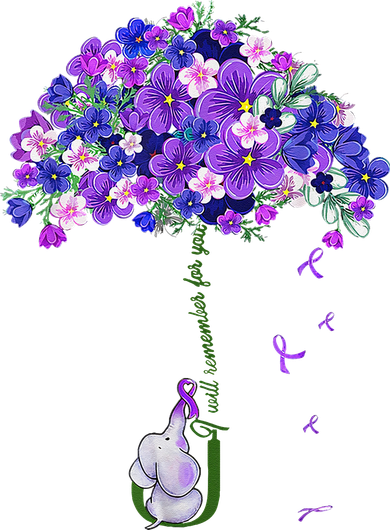ILl Remember For You Purple Elephant AlzheimerS Awareness Hat