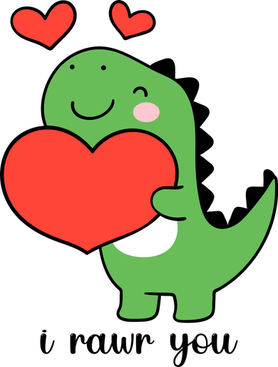 I Rawr You Cute Dinosaur Love Valentines Day Ceramic Ornament