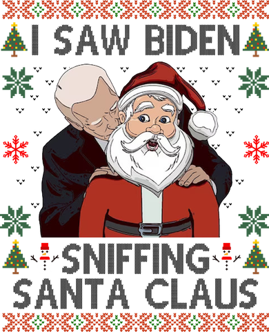 I Saw Biden Sniffing Santa Claus Funny Christmas Political Button