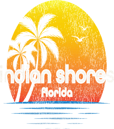 Indian Shores Fl Vintage Palm Tree Sunset Doggie Tank