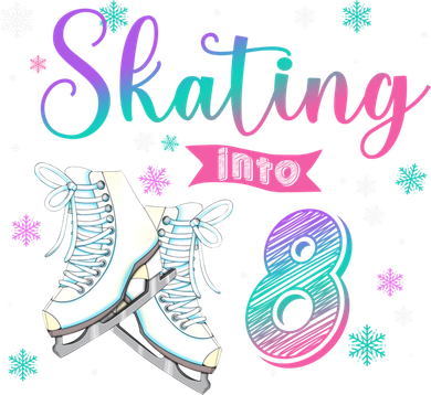 Ice Skating Rolling 8th Birthday Party Family Matching Great Gift Hat