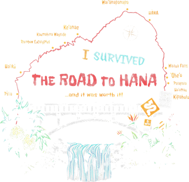 I Survived Road To Hana Maui Island Hawaiian Beach Summer Button