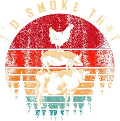 Id Smoke That Funny Smoked Meat BBQ Chef Barbecue Kids T-Shirt