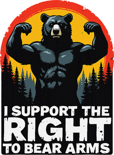 I Support The Right To Bear Arms Retro Bear Design Polo