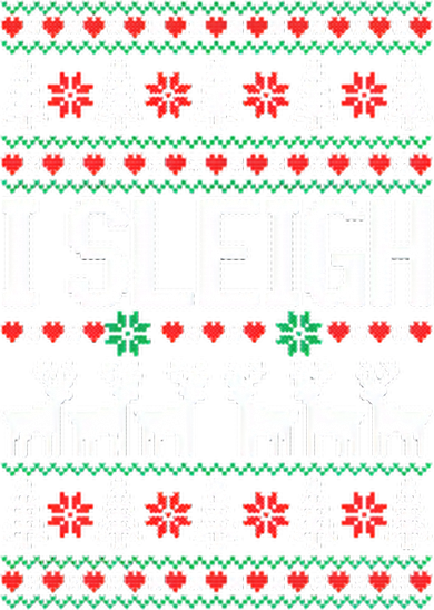I Sleigh Ugly Christmas Sweater Button