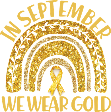 In September We Wear Gold Childhood Cancer Awareness Golden Rainbow Mousepad