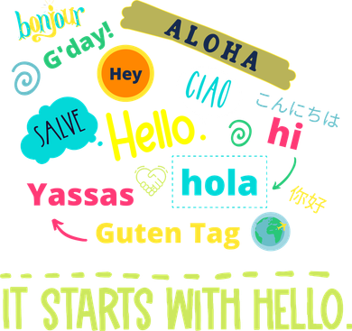 It Starts With Hello Friendship Unity Inclusion Teacher Gift Women's Hoodie