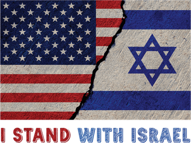 I Stand With Israel Patriotic Usa And Israel Flag Kids T-Shirt