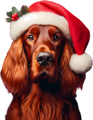 Irish Setter With Santa Hat Christmas Dog Owner Lover Mom Gift Baby Bodysuit