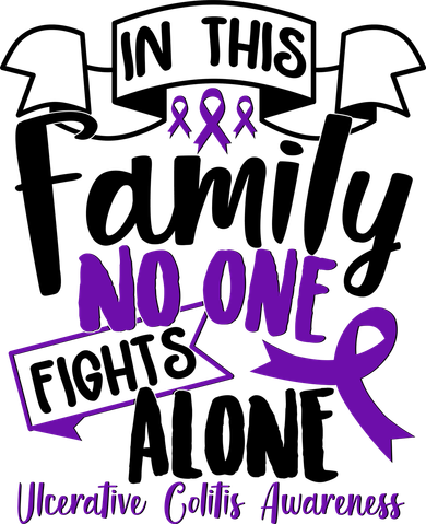 In This Family No One Fights Alone Ulcerative Colitis Awareness Doggie Tank