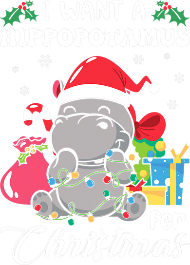 I Want A Hippopotamus For Christmas Hippo Christmas Pajamas Hoodie