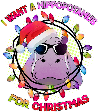 Cute I Want A Hippopotamus for Christmas Lights Coaster