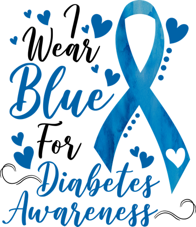 I Wear Blue For Diabetes Ribbon Awareness Button
