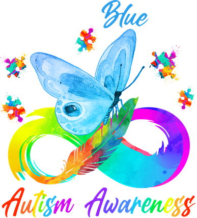 I Wear Blue For Autism Awareness Butterfly Infinity Rainbow  Women's Sweatshirt