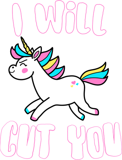 I Will Cut You Stabby Unicorn Kids Hoodie